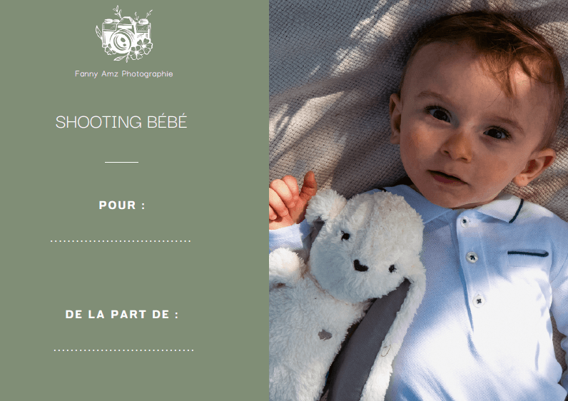 Carte cadeau Shooting Bébé Fanny Amz Photographie