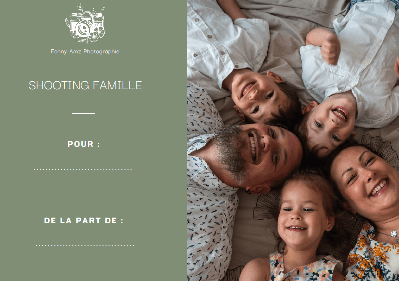 Carte cadeau Shooting Famille Fanny Amz Photographie